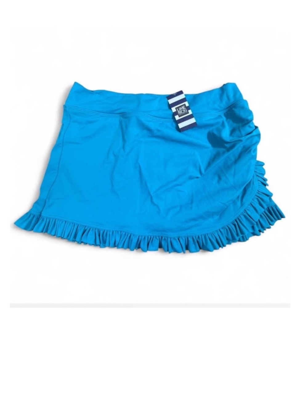 Lime Ricki Blue Ruffle Swim Skirt Bottom XL Modest Swimwear NWT